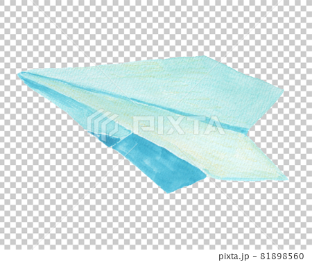 紙飛行機の水彩イラストのイラスト素材