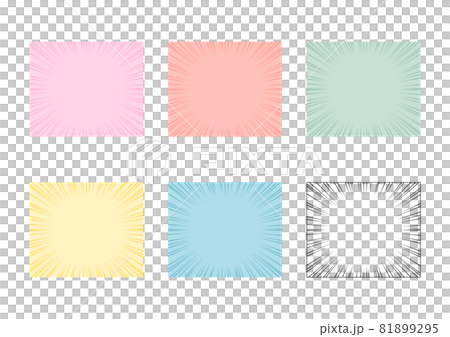 バナー デザインセット ラージレクタングル: マンガの集中線 81899295