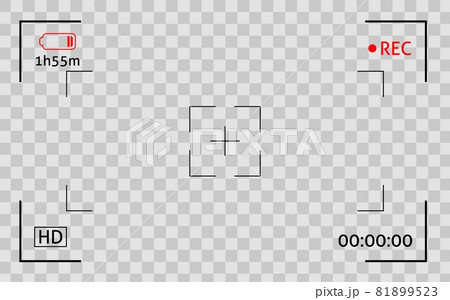 Camera viewfinder frame. Display snapshot digital video record screen. Filn rec camcoder template 81899523