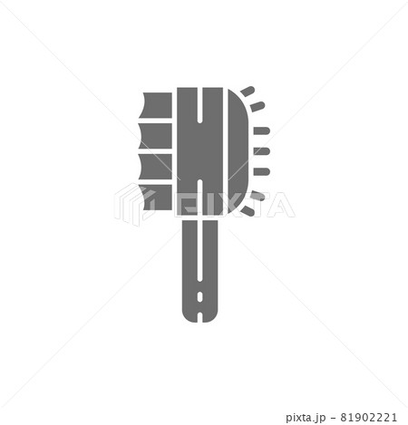 Grooming tools, comb for wool grey icon. 81902221