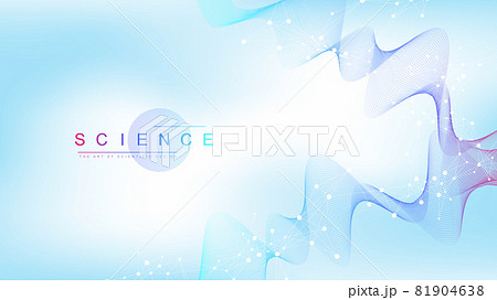 Scientific vector illustration genetic engineering, DNA helix, DNA strand, molecule or atom, neurons. Genomic sequences visualization. Abstract structure for Science or medical background. 81904638