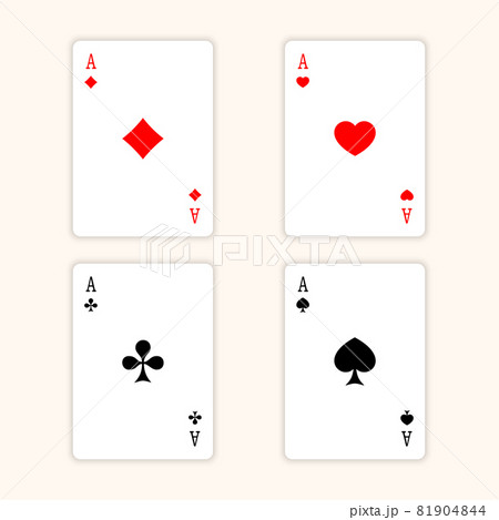 Aces Playing Cards. Set of vector ace playing cards. Aces Playing Cards. Set of vector ace playing cards. 81904844
