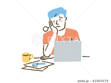 やる気が出ない男性 81905079