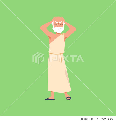 Ancient greek or roman scientist, philosopher or thinker in toga and sandals. 81905335