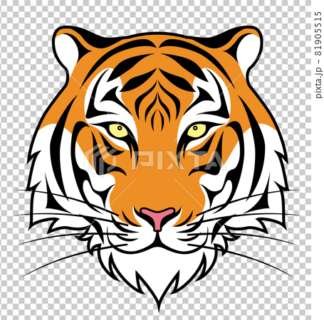 Tiger tiger tiger face white background - Stock Illustration [81905515] -  PIXTA