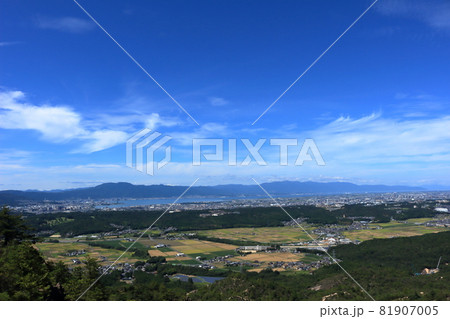湖南アルプスから眺める田園風景 81907005