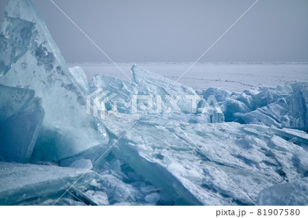 The ice at Lake Kapchagai The ice at Lake Kapchagai 81907580