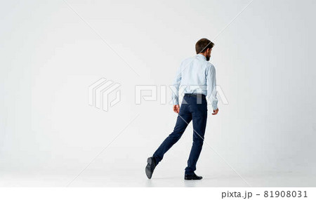 manager in shirt with tie office emotions in full growth movement manager in shirt with tie office emotions in full growth movement 81908031