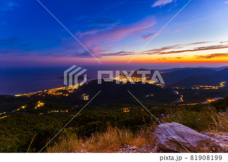 Budva Montenegro at sunset 81908199