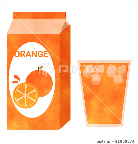 紙パック オレンジジュース イラストのイラスト素材