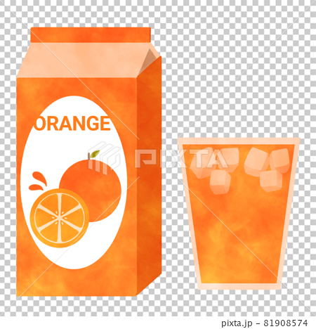 紙パック オレンジジュース イラストのイラスト素材