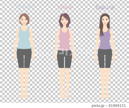 骨格診断イラスト 3タイプ 正面 骨格診断イラスト 3タイプ 正面 81909131