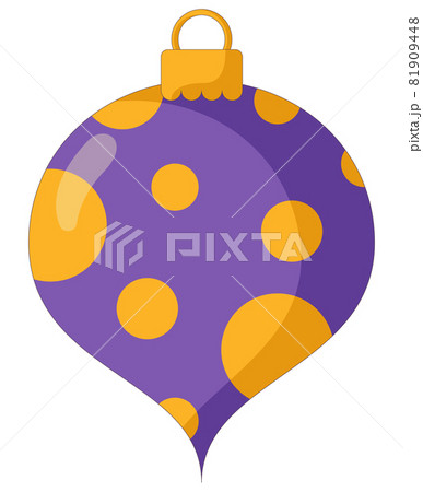Simple flat style icon of Shiny Christmas tree toy isolated ion a white background. Vector illustration Simple flat style icon of Shiny Christmas tree toy isolated ion a white background. Vector illustration 81909448