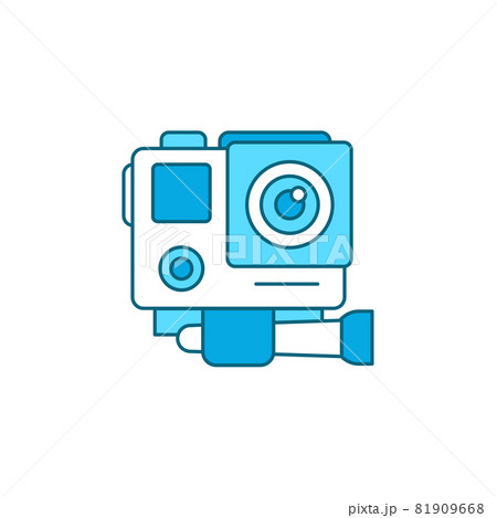 Action camera color line icon. Electronic device concept. 81909668