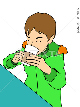 ドリンクで暖まる少年 81909788