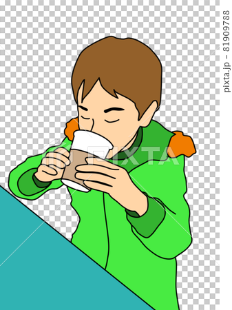 ドリンクで暖まる少年 81909788