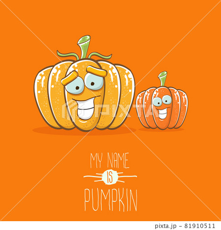 vector funny cartoon cute orange smiling... - Stock Illustration [81910511]  - PIXTA