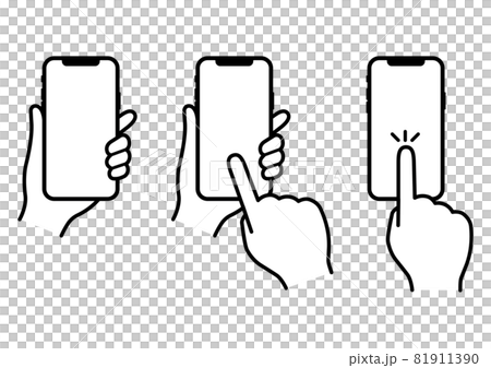 Hand to operate smartphone 81911390