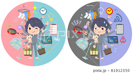 オフィスとプライベートでマルチタスクをこなすニート女性のセット オフィスとプライベートでマルチタスクをこなすニート女性のセット 81912350