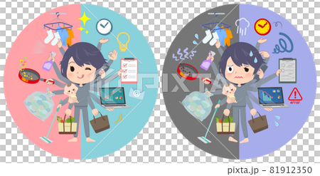 オフィスとプライベートでマルチタスクをこなすニート女性のセット オフィスとプライベートでマルチタスクをこなすニート女性のセット 81912350