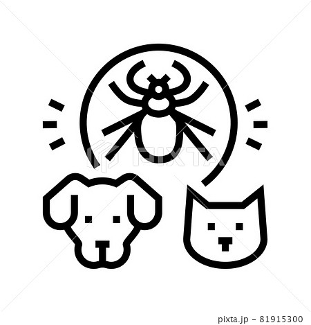 mite on animal body line icon vector illustration 81915300