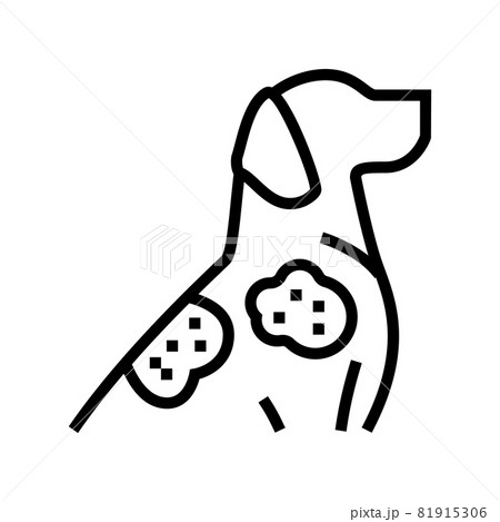 sarcoptic mange line icon vector illustration 81915306