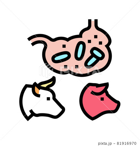 coli bacillus domestic animal color icon vector illustration 81916970