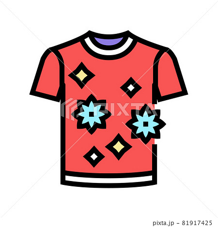 Washed T Shirt Color Icon Vector Illustrationのイラスト素材