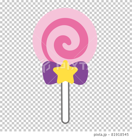 Pink lollipop with a star ribbon 81918545
