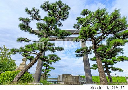 桑名市 七里の渡跡の大鳥居(桑名七里の渡し公園) 桑名市 七里の渡跡の大鳥居(桑名七里の渡し公園) 81919135