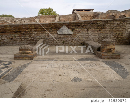 commercial activities mosaic old ancient ostia archeological ruins 81920072