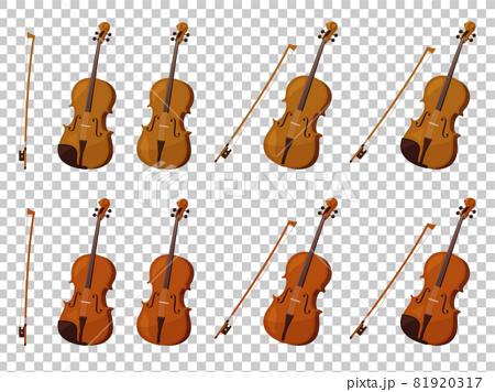バイオリンとチェロのイラスト素材セットのイラスト素材