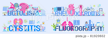 Pulmonologist, cardiologist, nutritionist medical templates set vector. 81920602