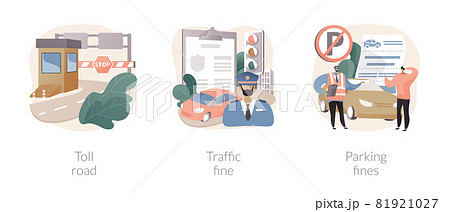 Driving rules violation abstract concept vector illustrations. 81921027