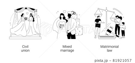 Family law abstract concept vector illustrations. 81921057