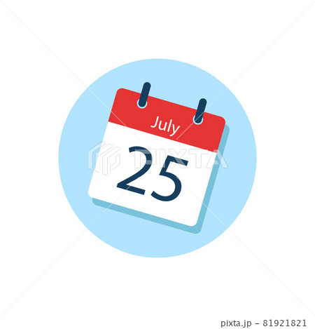 White daily calendar Icon July in a Flat Design style. Easy to edit Isolated vector Illustration. White daily calendar Icon July in a Flat Design style. Easy to edit Isolated vector Illustration. 81921821