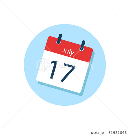 White daily calendar Icon July in a Flat Design style. Easy to edit Isolated vector Illustration. 81921848