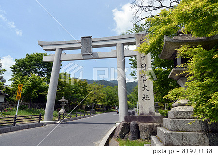 日吉大社 参道の石鳥居 滋賀県大津市坂本 日吉大社 参道の石鳥居 滋賀県大津市坂本 81923138
