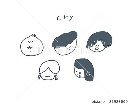 こどもたちの表情イラスト(なく) こどもたちの表情イラスト(なく) 81923690