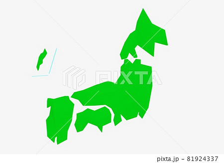 可愛い日本地図 緑色 のイラスト素材