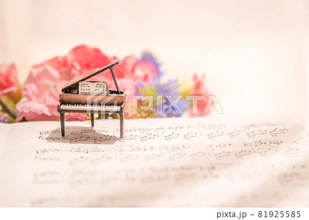 グランドピアノイメージ　～花に囲まれて～【室内スタジオ撮影】	 81925585