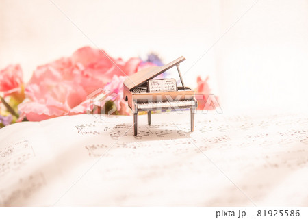 グランドピアノイメージ　～花に囲まれて～【室内スタジオ撮影】	 81925586