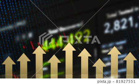 The gold arrow up on business background for financial concept 3d rendering The gold arrow up on business background for financial concept 3d rendering 81927551