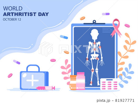 World arthritis day Background Which is Celebrated on October 12. Medical Treat Rheumatism, Osteoarthritis, X Ray Scan and Bone Health for Poster Vector Illustration World arthritis day Background Which is Celebrated on October 12. Medical Treat Rheumatism, Osteoarthritis, X Ray Scan and Bone Health for Poster Vector Illustration 81927771
