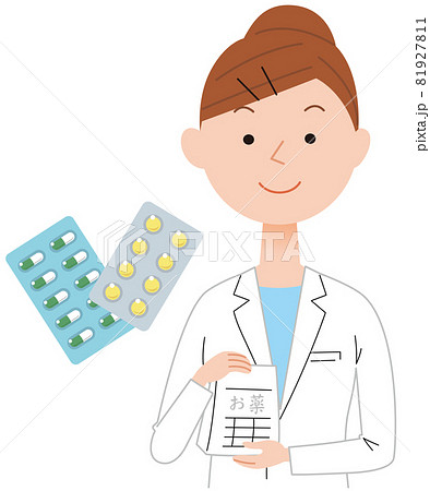 薬と女性薬剤師 81927811