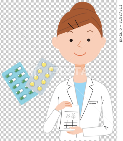 薬と女性薬剤師 81927811
