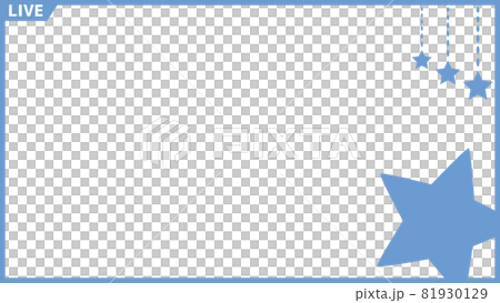 サムネイルフレーム 星飾り 右下フリースペース 6 のイラスト素材