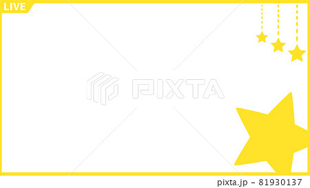 サムネイルフレーム 星飾り 右下フリースペース 3 のイラスト素材