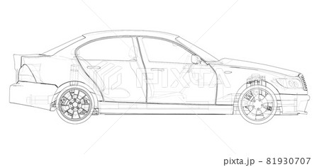 Electric Vehicle Sketch. Vector Electric Vehicle Sketch. Vector 81930707