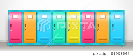 Steel lockers with colored closed doors Steel lockers with colored closed doors 81933642